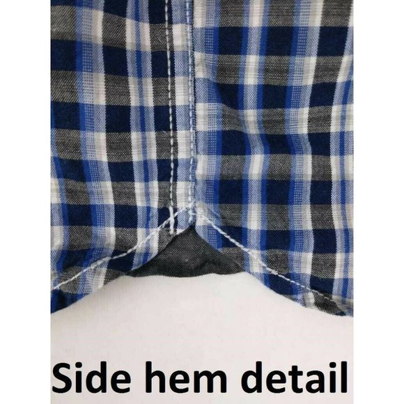 Calvin Klein Shirt Pants Set Button Front Blue Plaid Khaki 12M Infant Outfit - Picture 7 of 10